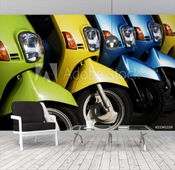 Picture of A line of scooters